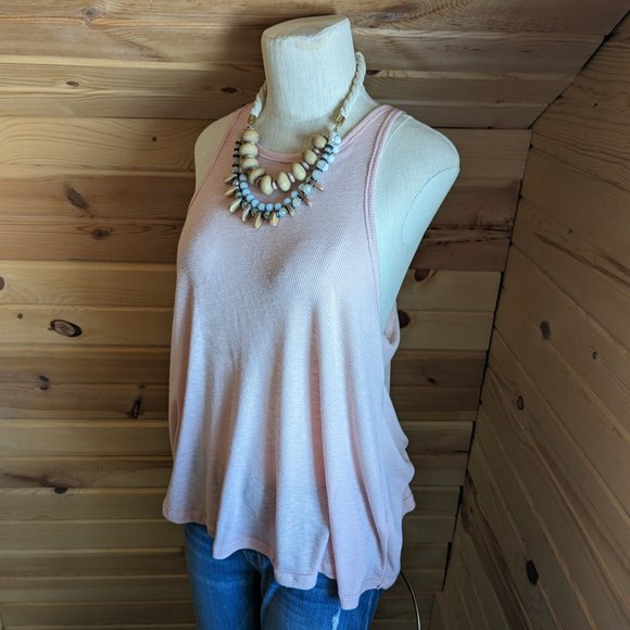 Free People Light Pink Ribbed Tank - Picture 1 of 11